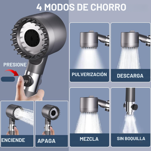 Cabezal de ducha alta presión masajeadora Spa